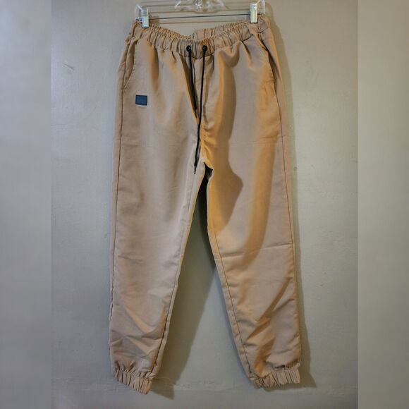 NEW Mens Manfinity Homme 2Pc Jogger Pants Size L Khaki Black Drawstring Pockets - Picture 4 of 13